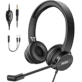 Headsets with Microphone for Laptop, 3.5mm Wired Computer Headset Super-Lightweight Noise Cancelling