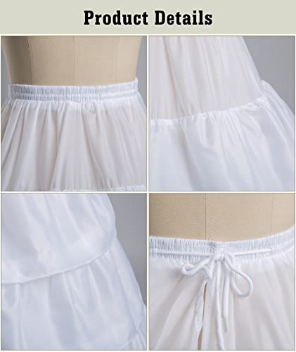 Women Petticoat 4 Hoop Skirt with 5 Ruffles Layers Crinoline Petticoats for Women Half Slips Underskirt for Wedding3