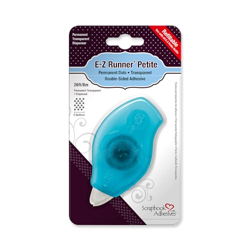 Cinta de puntos permanentes Scrapbook Adhesives 3L E-Z Runner Petite rellenable transparente de 8m 2