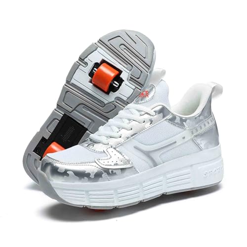 Kids Roller Skate Shoes with 2 Detachable Wheels, Sneakers for Boys Girls Birthday Thanksgiving Christmas Day