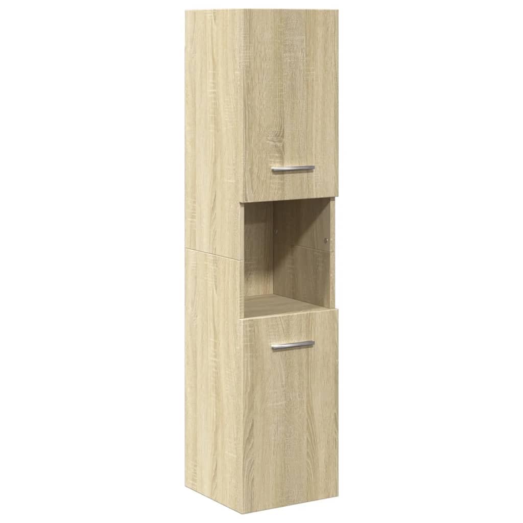 5-TLG. Badmöbel-Set Sonoma-Eiche Holzwerkstoff mit Waschbecken
