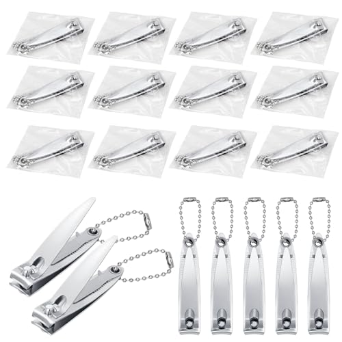Lilingsty Nail Clippers Bulk Fingernail Clippers with File Individually Wrapped for Travel Hotels Homeless Charities (2.08inch 20-Pack)