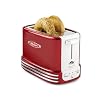 Nostalgia Retro Wide 2 Slice Toaster Vintage Design With Crumb Tray Cord Storage 5 Toasting Levels Red