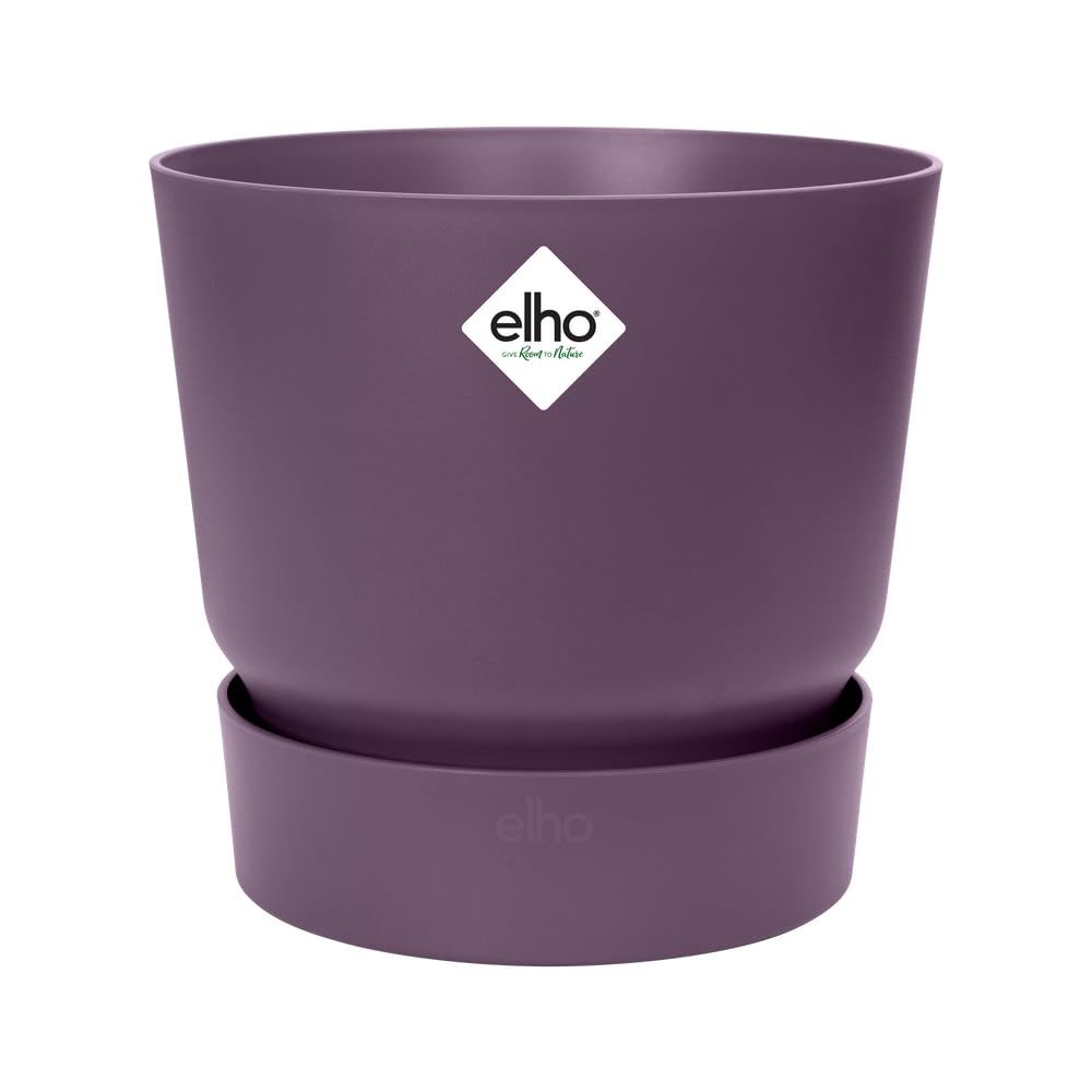 elho Greenville Rund 40 - Blumentopf für Innen und Außen - Selbstbewässerungstopf - 100% recyceltes Plastik - Ø 39.0 x H 36.8 cm - Lila/Vintage Pflaume
