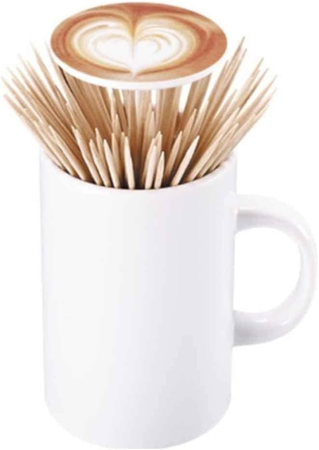 Automatic Toothpick Holder Cotton Swab Storage Box Coffee Cup Shaped Retractable Dispenser