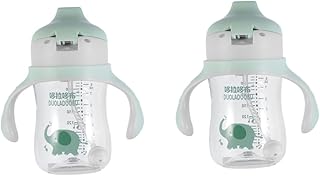 Totority 2 Pçs Copo De Aprendizagem Copo De Palha Do Bebê Portátil Palha Copo De Treinamento Do Bebê Copo De Treinamento Do Bebê Com Alça Bico Treinador Copos Durável Copo De Água Do Bebê