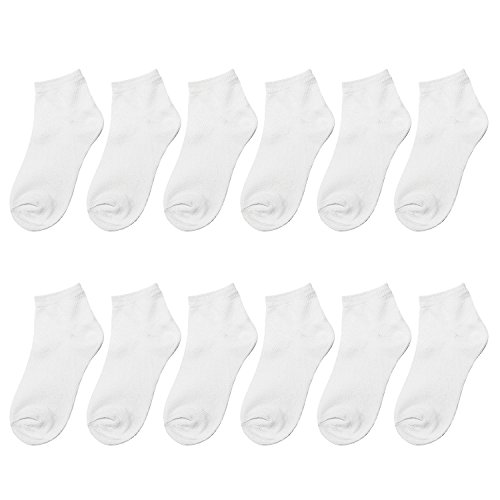 Falari 12 Pairs Girl Toddler Kids Cotton Socks, Ankle Socks for School Uniform