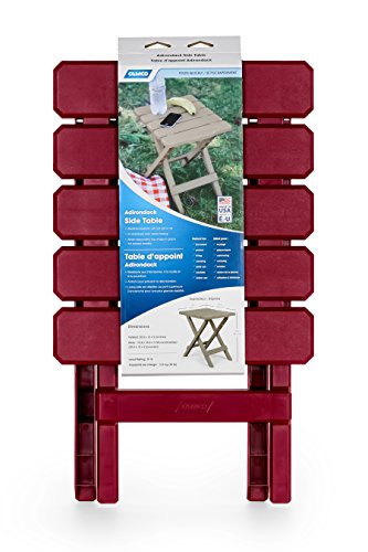 Camco 51684 Red Regular Adirondack Portable Outdoor Folding Side Table, Perfect For The Beach, Camping, Picnics, Cookouts And More, Weatherproof And Rust Resistant #TOP6