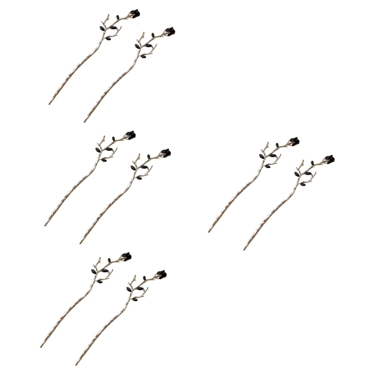 Beavorty 8piezas Horquillas De Flores De Rosa Para Cabello Pasadores Retro Para Moños Adorno Metálico Para Peinados Elegantes