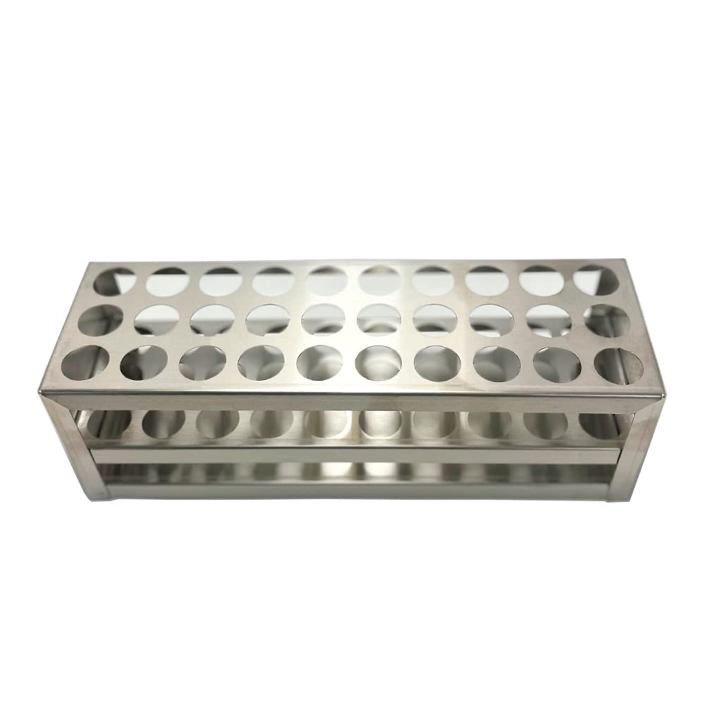 KENZIUM - 2 x Portaprovette | 50 Fori | Per Tubi di Diametro Inferiore o Uguale a 17 mm | Plastica Polistirolo | Ideale per Laboratorio e Scuola