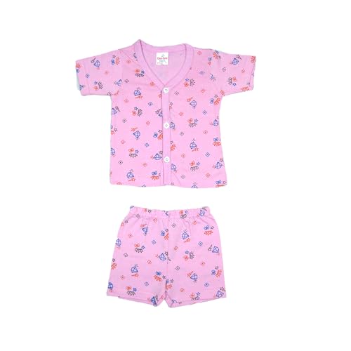 Image of New Born Baby Unisex Breathable Cotton Sleeveless Button Jhabla Dress | Boy & Girl Baby Clothe Size From 3 Months | Jabala Set for New Born | Pack Of 5 Combo