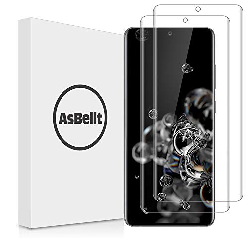 AsBellt Protector Pantalla Galaxy S20 Ultra (2 Unidades) (9H Dureza) Protector de Pantalla Cristal Vidrio Templado para Samsung Galaxy S20 Ultra (6.9")