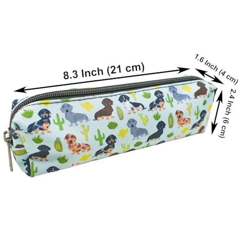 Image of Maydahui 2 PCS Large Capacity Polyester Pencil Case Dog Flower Cactus Style Pen Pouch Holder Storage Bag Organizer Stationery Box Makeup Pouch Cosmetic Bag for Women Students Party Travel