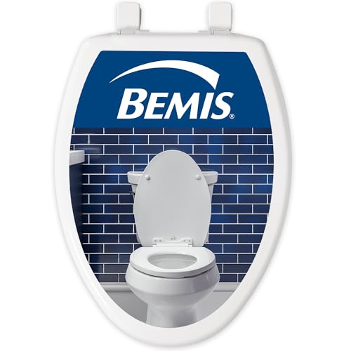 Bemis 7300SLEC Slow Close Toilet Seat, Easy Clean Hinges and Durable Plastic Seat, Made in USA...