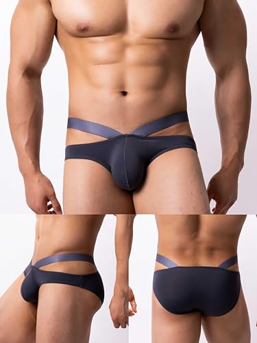 Men's Ice Silk Bikini Solid Briefs Classic Low Rise Underwear4