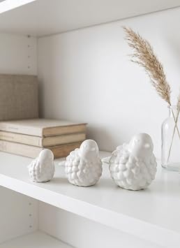 3 l  Seramik Ku  Fig r Seti, Modern Beyaz Dekoratif Ku  S sleri,  skandinav Tarz  Masa st  ve Raf Dekoru, Ev ve Ofis  in Minimalist Hediye Objesi