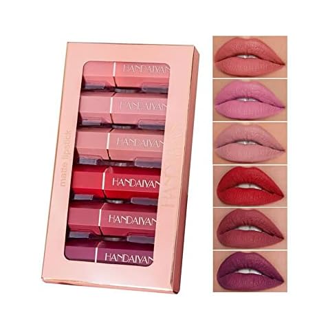 6-Farben Matte Lippenstift Set, Samt Lippenstift Cover