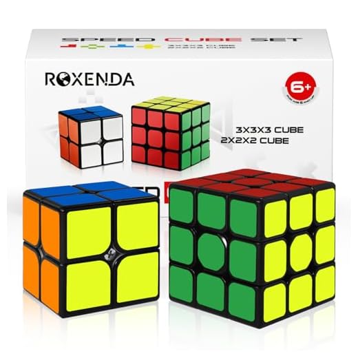 Roxenda- Velocidad Paquete, Cubo Mágico Puzzle Pack-2x2x2 3x3x3, Super-Durable Vivos, Fácil de Tornear y Liso Jugar, Color 2x2&3x3 Set (Speed Cube 23