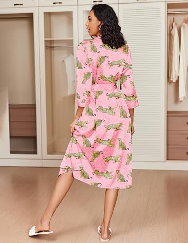 Image of Ekouaer Silk Robes for Women Long Satin Bride Bridesmaid Wedding Party Robes Lightweight Sexy Sleepwear with Pockets