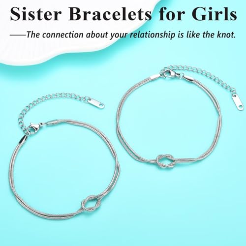 2Pcs Knot Bracelets for Girls Big and Little Sister, Best Friends Friendship Bracelets for Birthday Christmas3
