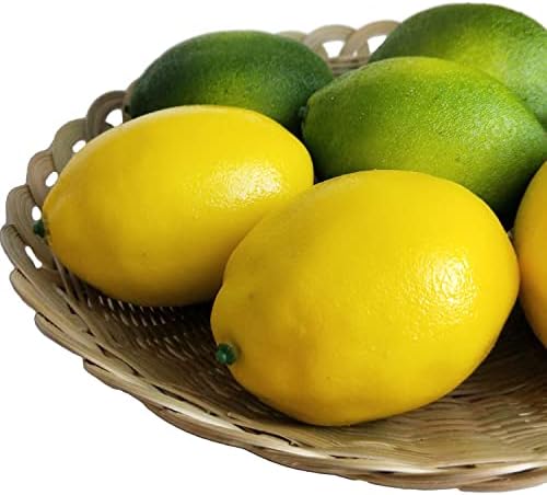Artificial Lemon Simulation Lifelike Cituses Yellow Lemon & Green Lime Fake Fruit for Home Kitchen Decoration 6pcs