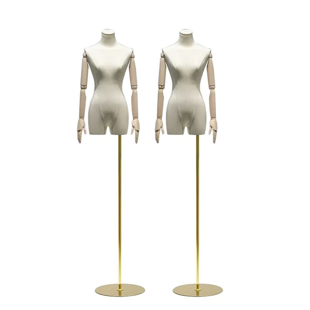 Générique Lot de 2 mannequins de Couture Femme avec Bras et tête Amovible, Hauteur réglable, pour vitrine de vêtements et de Bijoux (Couleur : avec Bras, Taille : S/S)