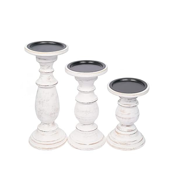 Samhita Set of 3 Wood Candle Holders – Hand Carved Decorative Candle Holder for Living Room or Table Centerpiece Samhita Set of 3 Wood Candle Holders – Hand Carved Decorative Candle Holder for Living Room or Table Centerpiece