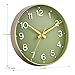 Roymnie Wall Clock 12 Inch Silent Green Wall Clocks Battery Operated- Modern Non Ticking Analog Clock Decorative for Living Room Bedroom Office Kitchen(Gold)
