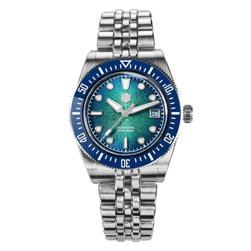 San Martin SN0148GX1 Montre de plongée de luxe en émail 37,5 mm avec cadran vortex en spirale pour homme, V 4, Plongeur