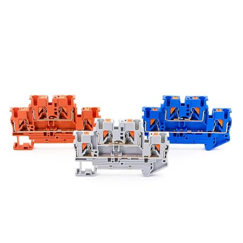 Connecteurs électriques doubles PTTB-2.5 bleu à ressort push-in rail DIN - 4