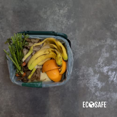 Image of EcoSafe-6400 HR1617-6 Certified Compostable Bag - ASTM D6400 Approved - Small 16x17 inch Green Bags for 2.5 Gallon Bin - Extra Strong Leak, Puncture and Tear Resistant Food Scraps Bin Liners, Pack of 1300