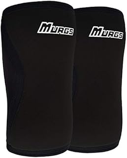 Murgs Knee Sleeves Pair 7mm Compression Sleeve for Support in Crossfit, Weightlifting, Squats, Powerlifting, Knee brace for Men/Women (Black, Large)