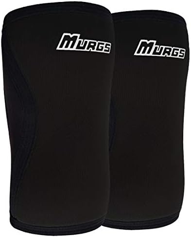 Murgs Knee Sleeves Pair 7mm Compression Sleeve for Support in Crossfit, Weightlifting, Squats, Powerlifting, Knee brace for Men/Women (Black, Large)