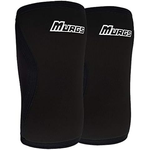 Murgs Knee Sleeves Pair 7mm Compression Sleeve for Support in Crossfit, Weightlifting, Squats, Powerlifting, Knee brace for Men/Women (Black, Medium) Cover