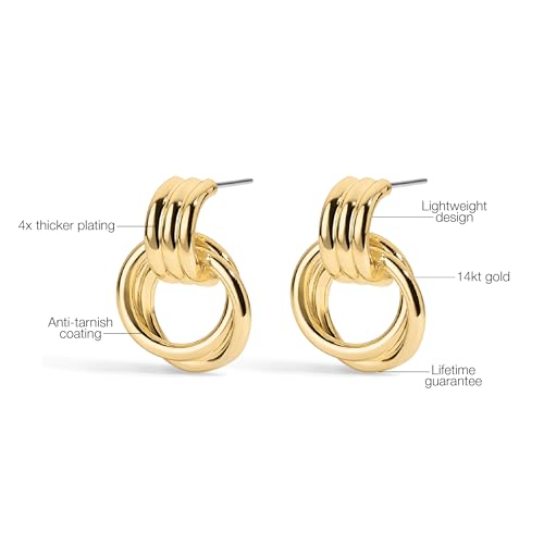 Electric Picks Knot Earrings – 14k Gold Plated Earrings for Women, Lightweight Hoop Style with Modern Twist Design, Durable Build, Ideal for Any Occasion, Elegant Gold Jewelry Gift for Women3