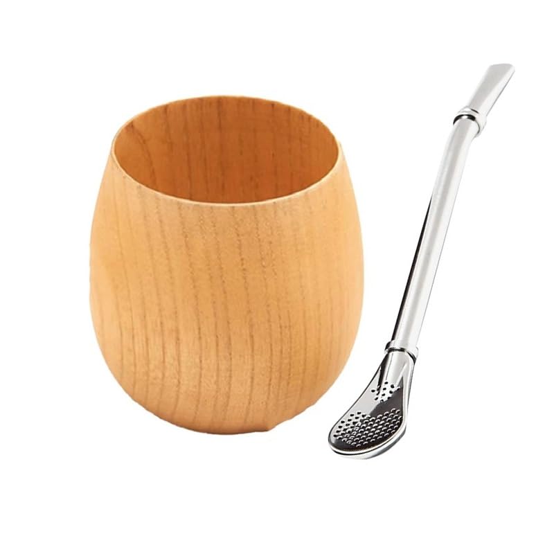 Amazon.co.jp: ruehalf 木製マテ茶セット ティーカップ ボンビージャ