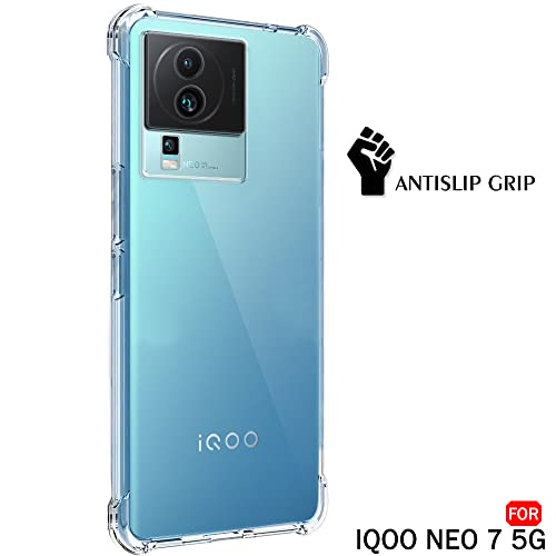 Image of TheGiftKart Crystal Clear Back Cover Case for iQOO Neo 7 / Neo 7 Pro 5G | Shockproof Soft TPU Case | Cushioned Edges for Ultimate Protection Back Cover Case for iQOO Neo 7 /7 Pro (TPU, Transparent)