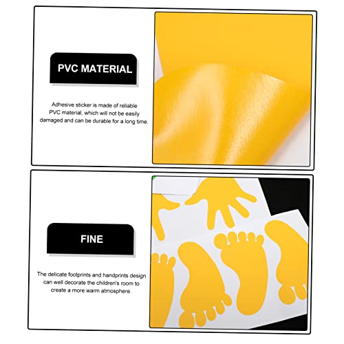 DOITOOL Footprint Handprint Stickers 24 works Floor Decals for Kids Nursery Room Decoration Colourful Self-Adhesive Foot and Hand Wall Stickers 24X24 Inch Each - Image 3