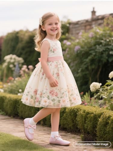 Image of PHIRAMIN Toddler Flower Girl Dress Shoes - Little Girl Mary Janes Flats Wedding