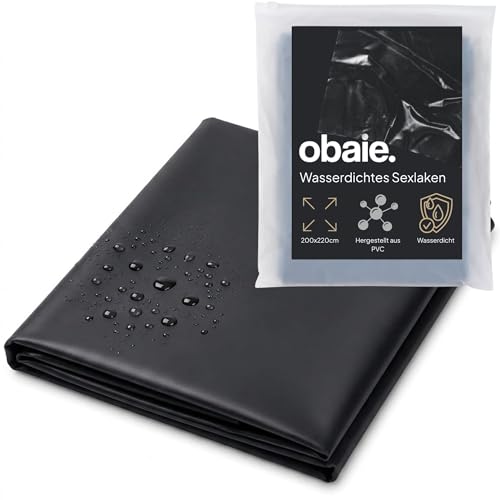 obaie Luxury Wasserdichtes Bettlaken - Erotik-Bettlaken - Sexdecke Wasserdicht Kuschelig - Wasserfeste Decke Sex Weich - Sex Bettbezug Wasserdicht PVC - Schwarz, 220x200 cm