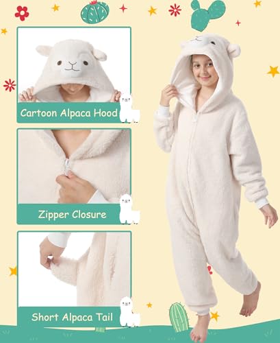 Disfraz completo para niños alpaca beige talla S miniatura 4