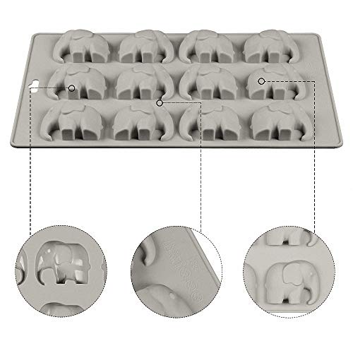 12 Cavities Elefante Chocolate Doce Molde de Silicone Goma Gordura Bomba Molde Resina Argila Mini Sa