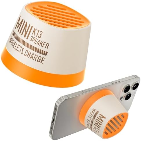 Magnetic Bluetooth Speaker, Wireless Charger Station, Portable Mini Speaker with Wireless Charger & Phone Stand, Bluetooth Speakers for Kitche, Refrigerator, Anything Magnet, Gifts