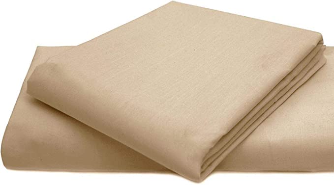 British Home Bedding - 100% Pure Egyptian Cotton 200 Thread Count Flat Bed Sheets - Hypoallergenic, Premium Deluxe Hotel Quality with Supreme Softness (Latte, Single) — image 1