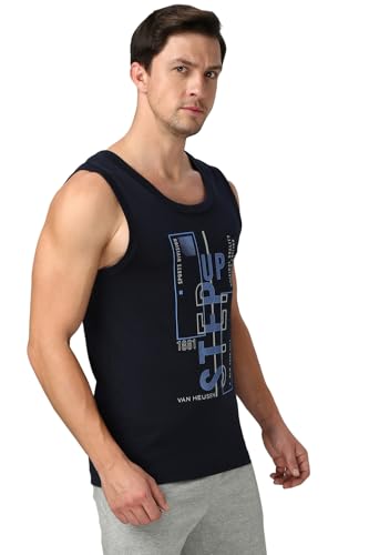 Image of Van Heusen Men's Cotton Regular Fit Sport Graphic Print Vest - Super Soft, Sleeveless,