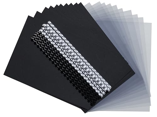 Exacompta - Réf. 42844E - 1 Kit de présentation reliures spiralées pour dossier de 10 à 40 feuilles A4-5 peignes 6 mm noirs - 5 peignes 8 mm blancs - 10 plats PVC -...