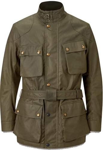 Belstaff Trialmaster Motorrad Wachsjacke, oliv, 4XL