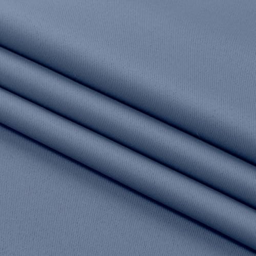 Image of Aiyufeng Denim Blue Short 36 Inches Blackout Curtain 2 Panels Set, Half Window Rod Pocket Privacy Curtain Tiers for Kitchen, Curtains Blackout for Bathroom Shades, W40 x L36 Inch, Denim Blue