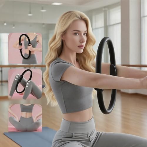 Generisch Pilates Ring Set für Frauen - Enthält Pilates Ring und 25cm Pilates Ball, 5 widerstandsbänder,2 Yoga Anti-Slip Socks& Figure-8 Pilates Band - Pilates Set für zuhause,Yoga Set