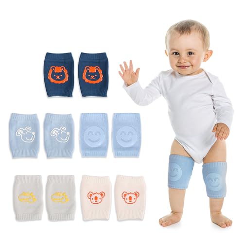 Image of SooGree Baby Knee Pads (5 Pairs) For Crawling Toddler Leg Warms Non-slip Anti-Friction Socks For Crawling 6-24 Months Babies